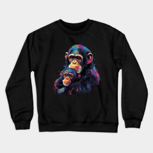 Chimpanzee Fathers Day Crewneck Sweatshirt